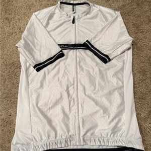 White Cycling Jersey with Black Accents